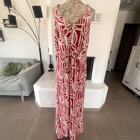 Jumpsuite rot/beige Gr. 40 NEU