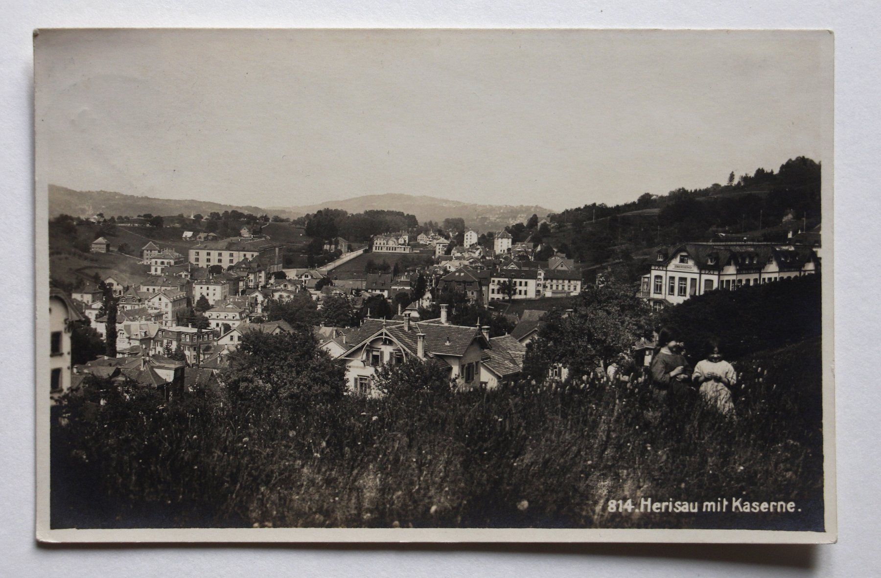 Cartoline postali: AK "HERISAU MIT KASERNE" 1923 – Usato da St. Gallen venduto da modernetc