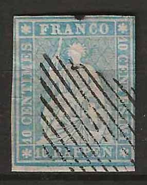 Tutti i francobolli: CH023b - Strubel 23b obl. – Usato da Trélex venduto da Phil_Albert