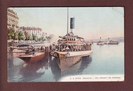 GENEVE - Bateau CGN - 1908 // plis d'angle //