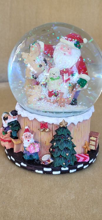 Reed & Barton Schneekugel North Pole Bound - Musikalische Winterlandschaft Mit Hirschen