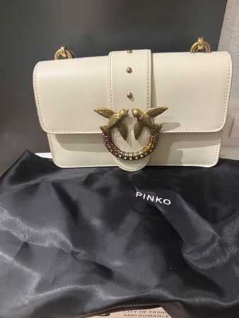 Sac à main Pinko blanc avec fermoir oiseaux état neuf