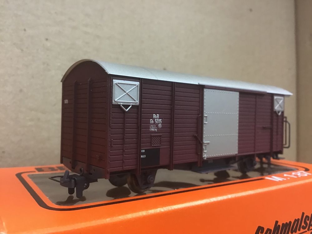 Bemo Modelleisenbahnen: BEMO H0m RhB Gedeckter Güterwagen, Top Zustand, Rarität! – Neu (gemäss Beschreibung) aus Hombrechtikon von Modelle-aller-Art 1
