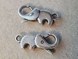 6x Verschluss Karabiner Schmuck Kette Elefant Basteln Teile