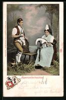 AK Mann und Frau in Appenzellertrachten