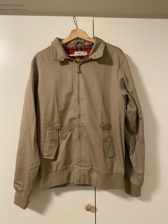 Harrington Jacke beige kariertes Innenfutter Grösse L