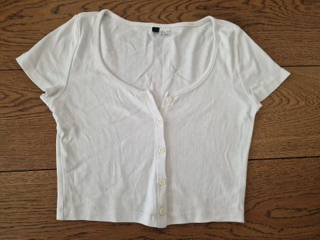 Weisses H&M Shirt mit Knopfleiste, Grösse S, Top Zustand!