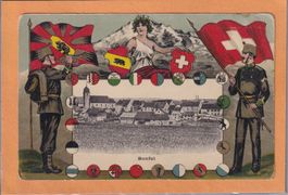 Bonfol - carte gaufrée - 1917
