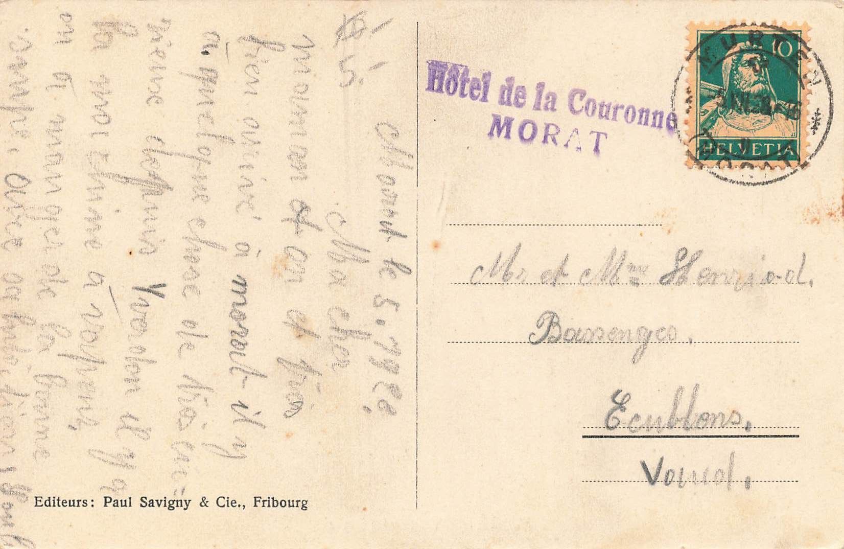Cartoline postali: Morat – Usato da Biasca venduto da Blenio71 1