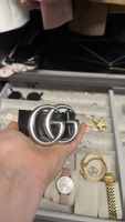 Elegante Gucci Gürtel, Schwarz Leder, Top Zustand, Grösse 95