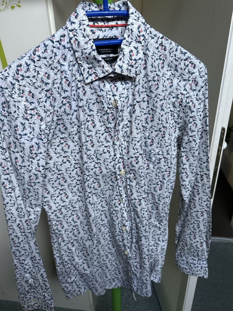 Camicie: Herren Hemd Commander CF gemustert Tailored Fit weiss – Nuovo (secondo la descrizione) da Baltschieder venduto da YmroBe