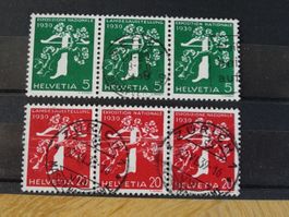Dreierstreifen Z25c + Z27a mit Abart