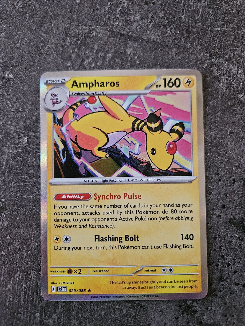 Pokémon Sammelbilder & Trading cards: Ampharos CRI EN 029/086 – Neu (gemäss Beschreibung) aus Aarau von san_pb85