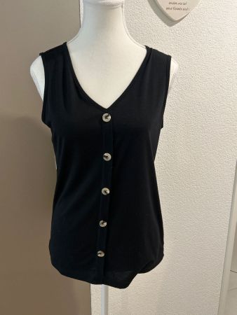 Damen Top schwarz mit V - Ausschnitt