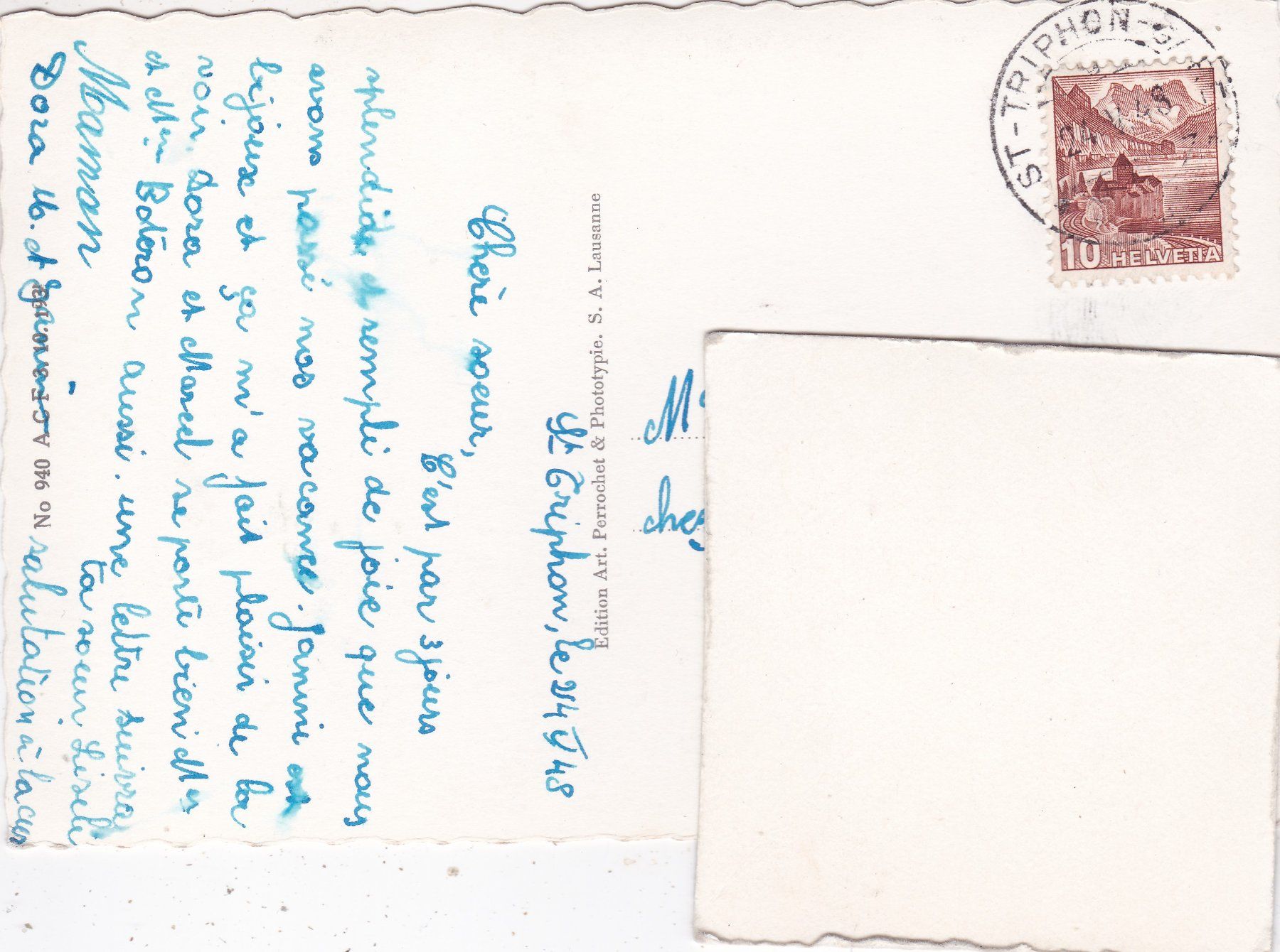 Cartoline postali: Ollon et St Triphon 1948 – Usato da Herisau venduto da Lisegrat2008 1