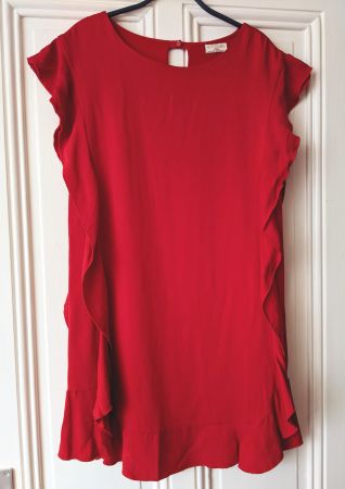 MONNALISA : Robe cocktail volantée rouge foncé M-L