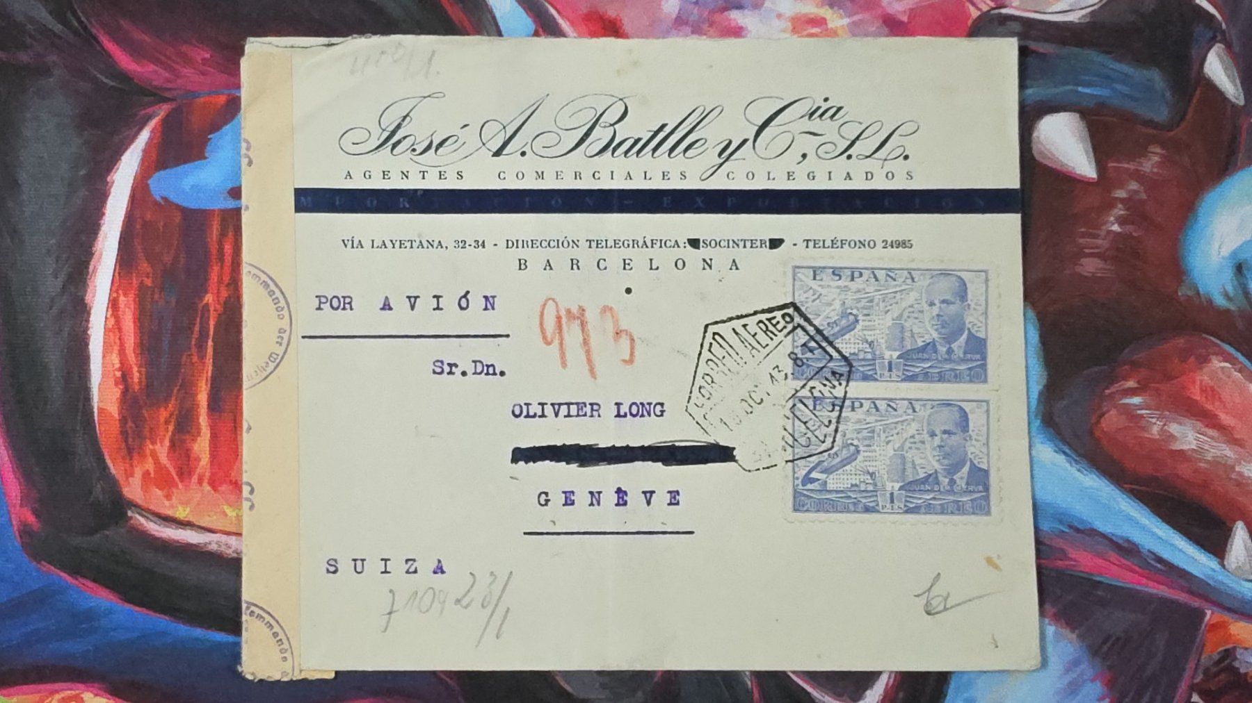 Tutti i francobolli: CL32 Enveloppe + Timbre Espagne 1943 – Usato da Cousset venduto da Patrick_Collections 1