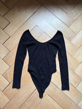 NEW LOOK - Langarm Body schwarz gestreift 36