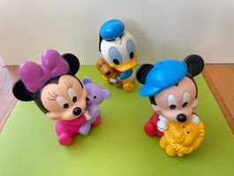3x 80er Disney Disneyana Baby Figur Quietschfigur Spielzeug