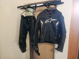 Motorradkombi Alpinestars Leder schwarz Gr. 52 super Zustand