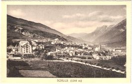 SCHULS (1244 m) - Generalansicht ins DORF ca. 1915 (GR)