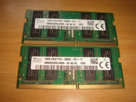 2 Stück 16gb ddr4 2666 RAM für Laptop. Getestet.