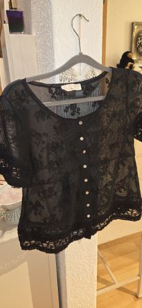Damen Bluse Odd Molly Spitze schwarz Groesse 2(38-42)