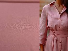 Ital. Designer Leinen Stoff leicht 1.50x1.50m rosa