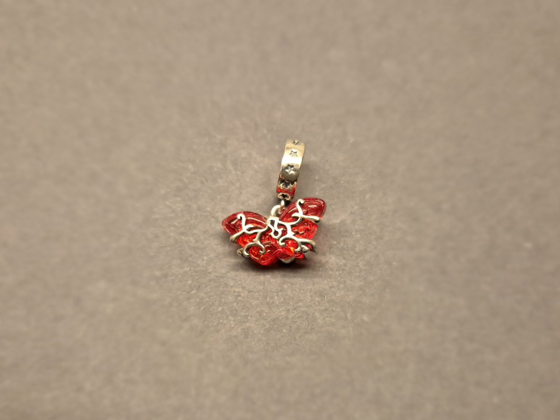Anhänger: Silber Charm Schmetterling rot +Garantie – Neu (gemäss Beschreibung) aus Rotkreuz von Carbone_Bijou-Shop 1