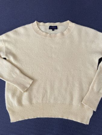 Pull Caroll 100% cachemire jaune pâle taille XS 