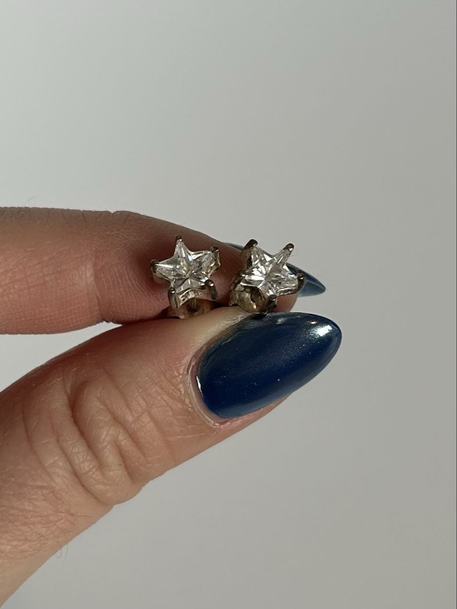 Orecchini pendenti & Orecchini a lobo: Silber Stern Ohrringe mit CZ – Usato da Bern venduto da Ilikebluegems