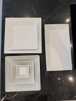 Kombiniertes Geschirr-Set aus Porzellan (eckig, 45-teilig)