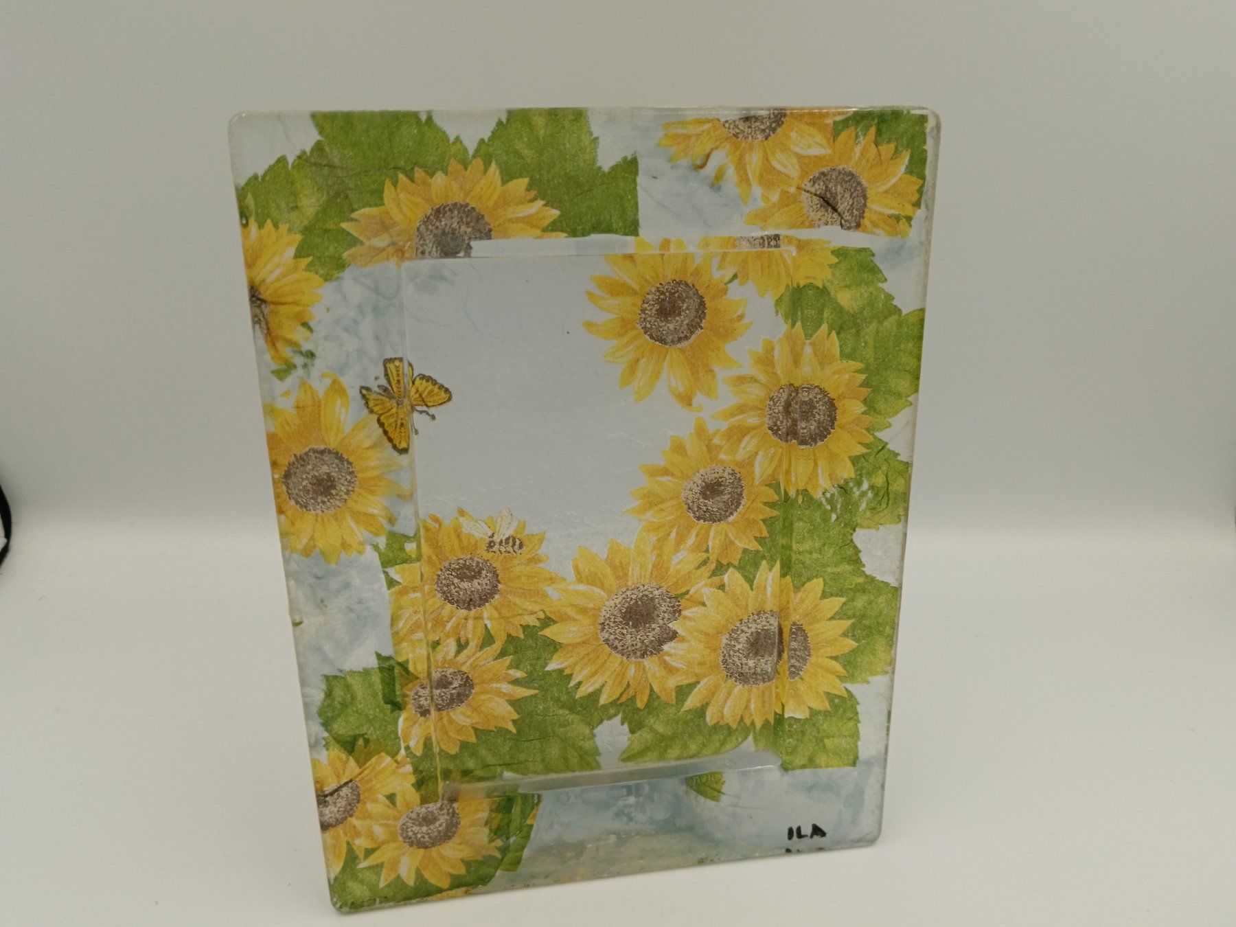 Cadres de tableaux: Glas-Bilderrahmen mit Sonnenblumen – Neuf (Voir description) à Bäch SZ par Swissy46