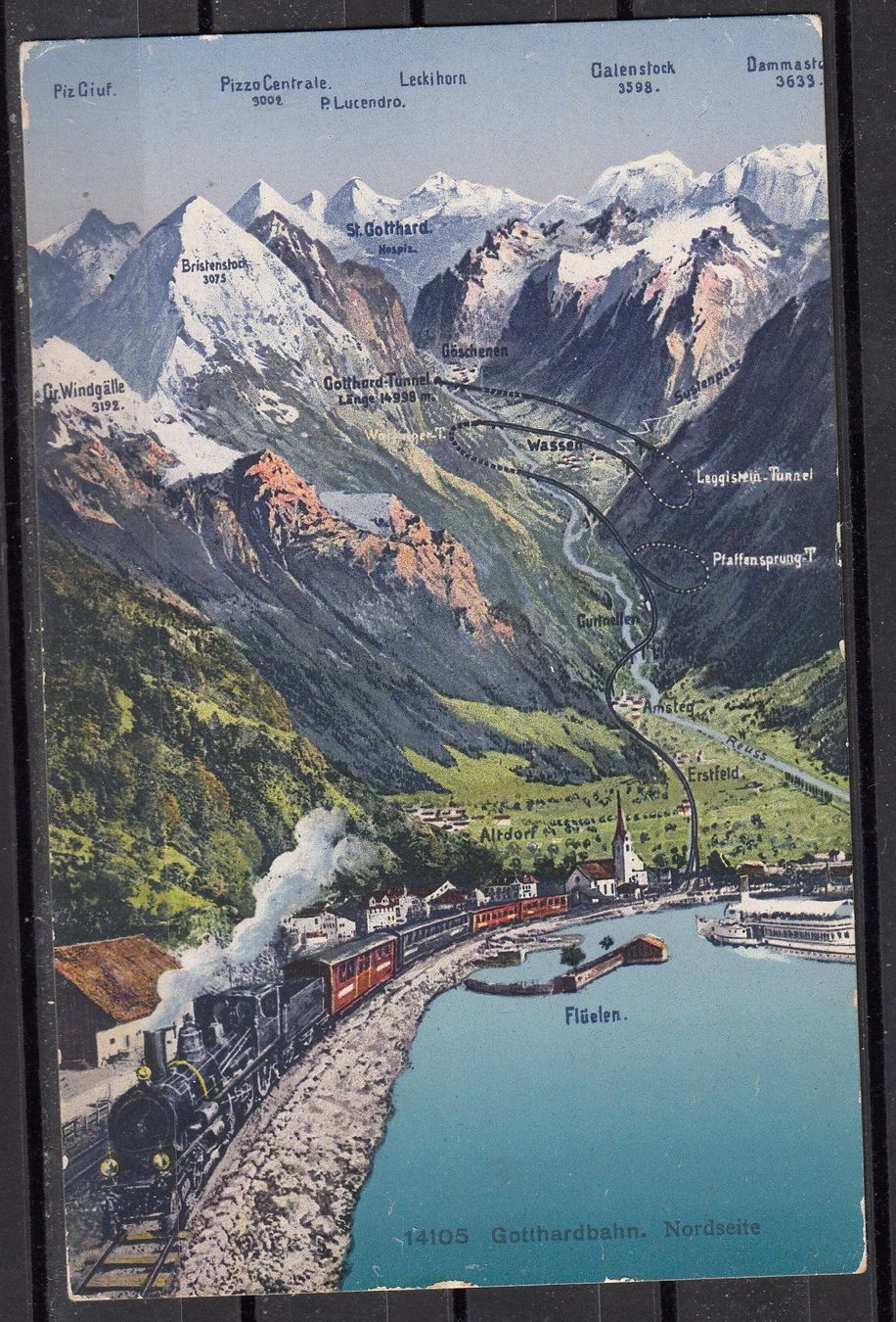 Cartoline postali: Ak Gotthardbahn Nordseite URI – Usato da Herrliberg venduto da Lfrifda