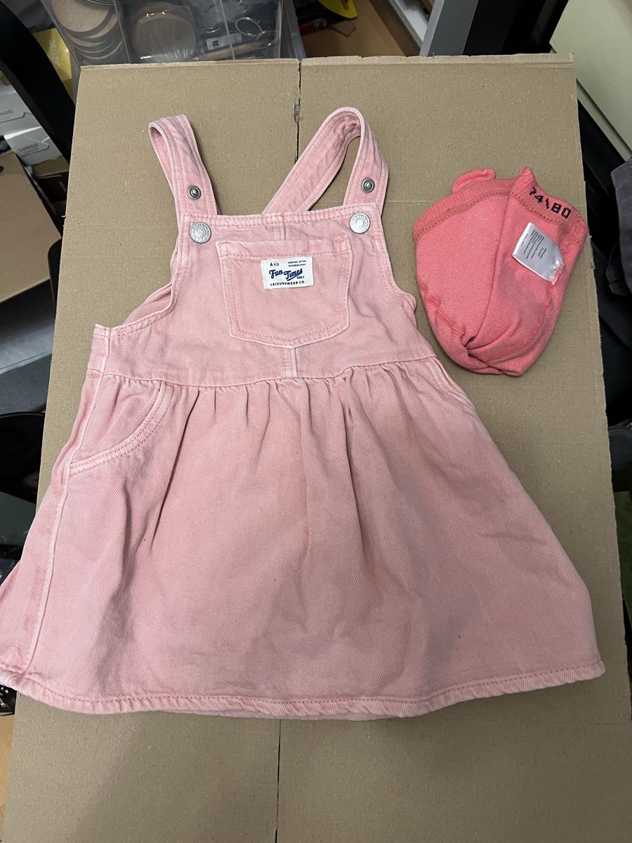 Lotti & Set di vestiti: Latzkleid Set mir Strumpfhosen rosa – Usato da Toffen venduto da Vanessa_Germann