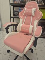 Neuer Pink Rosa Weiss Gamer Stuhl Gaming Chair Multifunktion