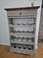 Weinregal Holz mit Schublade, Vintage Look, Top Zustand