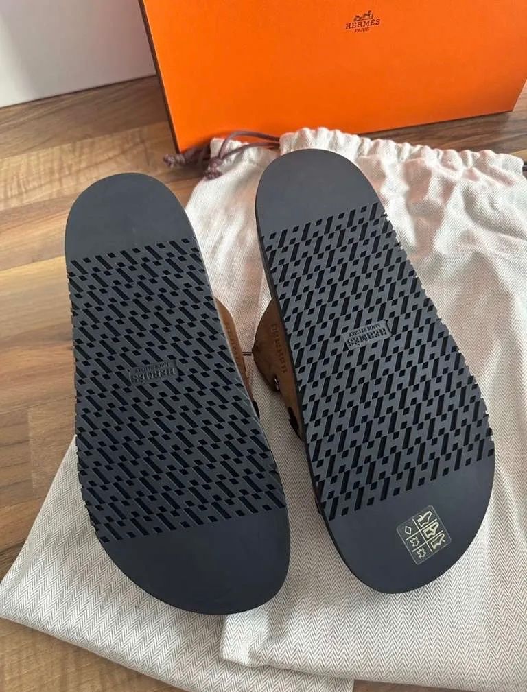 Hermès Scarpe da uomo: Hermès Chypre Leopard, Gr. 39, braun – Nuovo (secondo la descrizione) da Triesen venduto da atos87 3