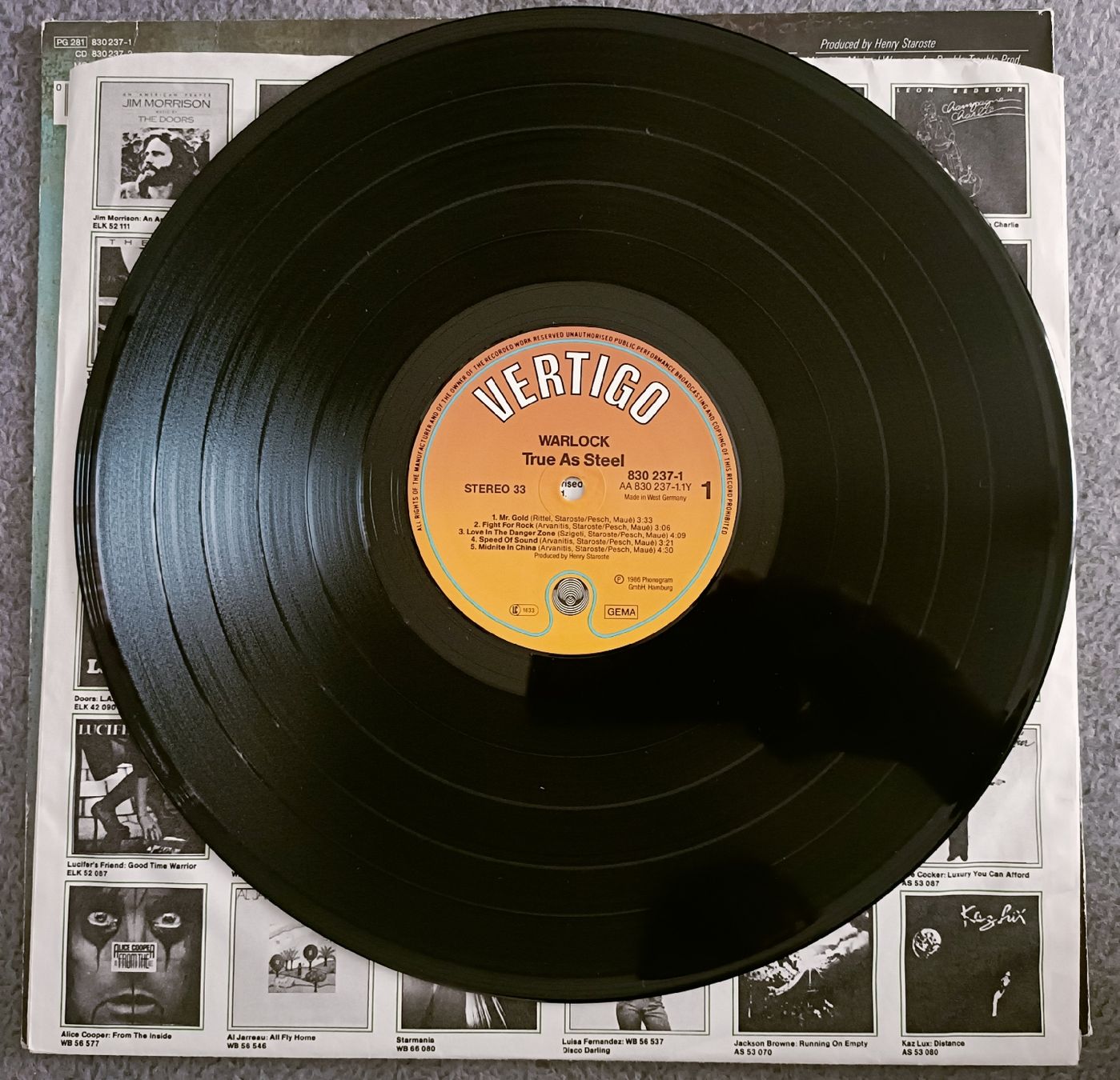 Dischi in vinile: WARLOCK - True as steel LP – Usato da Luzern venduto da cryptonic79 2