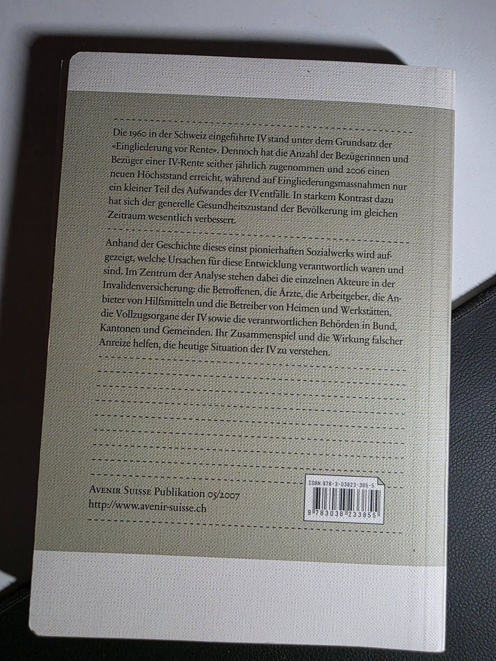 Bücher: Die IV - eine Krankengeschichte - NZZ 2007 – Gebraucht aus Walterswil BE von Lonitti 4