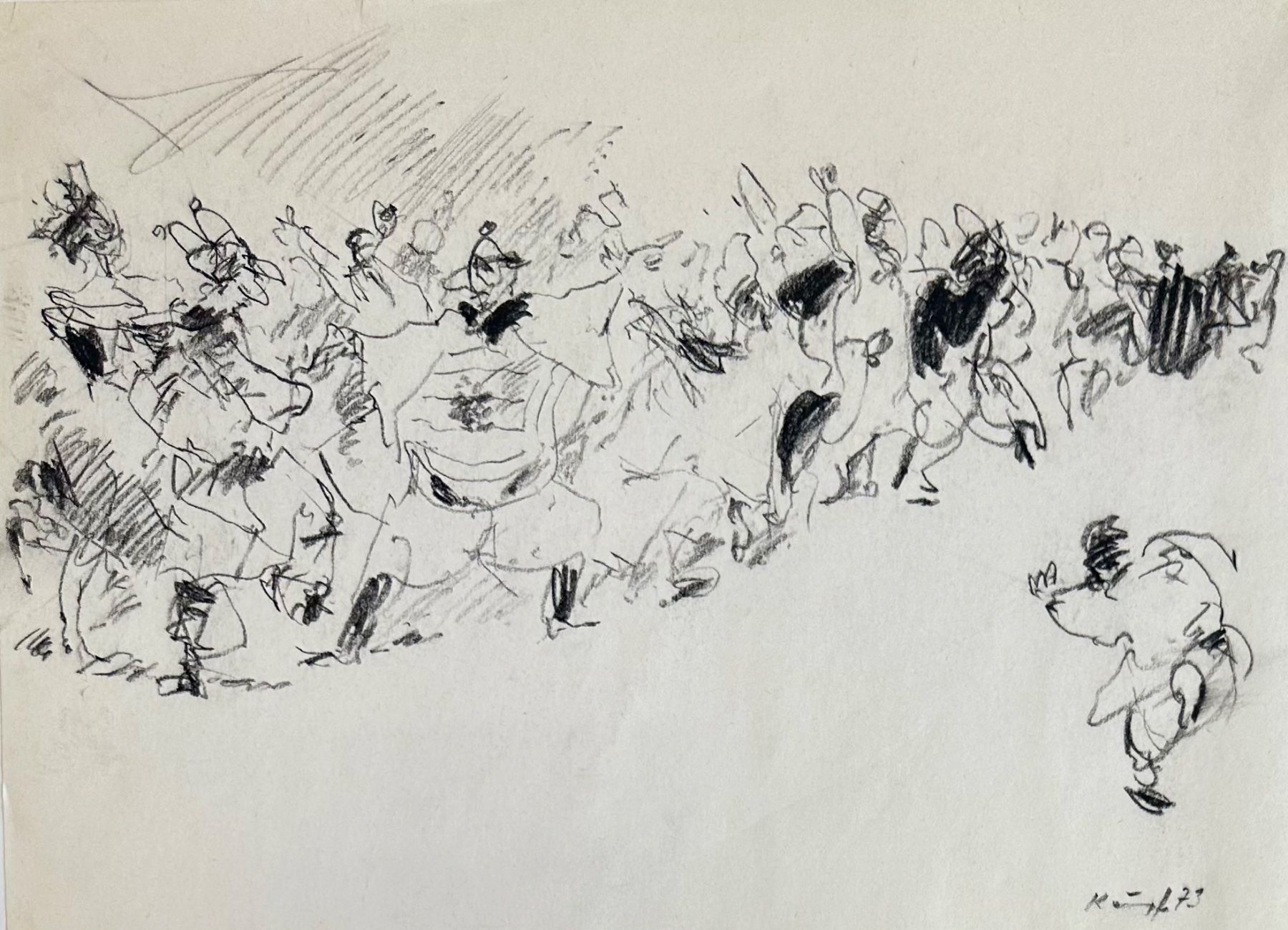 Dipinti: Max KÄMPF (1912-1982) - Original-Kohlestiftzeichnung – Usato da Muhen venduto da Manuelab91
