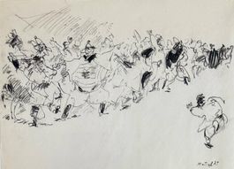 Max KÄMPF (1912-1982) - Original-Kohlestiftzeichnung
