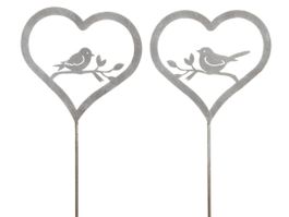 Herz Gartenstecker Set Metall