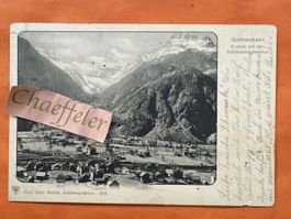 Gotthardbahn Erstfeld mit dem Schlossberggletscher1915 