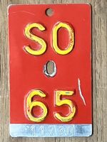 SO 65 - VELONUMMER - FAHRRADSCHILD - PLAQUE DE VELO - SO 65