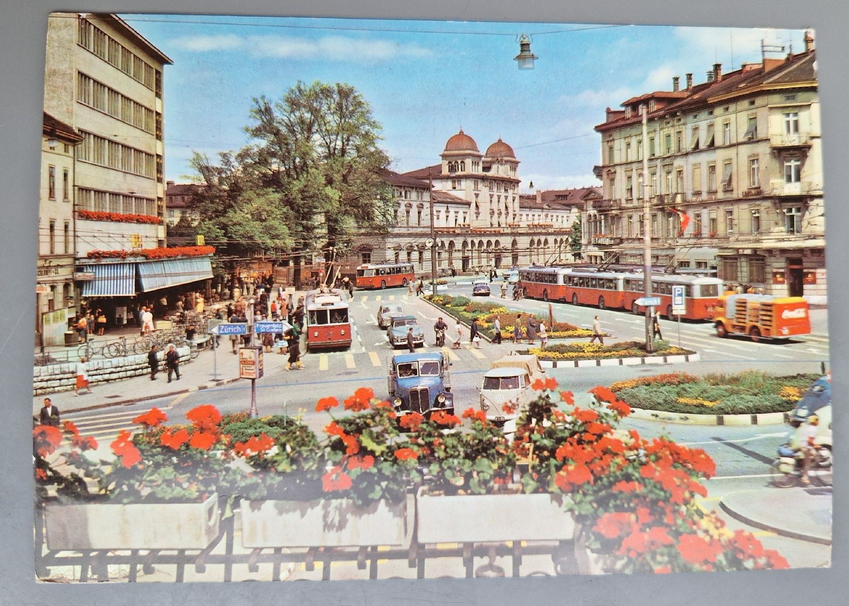Ansichtskarten: Winterthur Bahnhofplatz, Oldtimer, 1965 – Gebraucht aus Ebikon von Donar50
