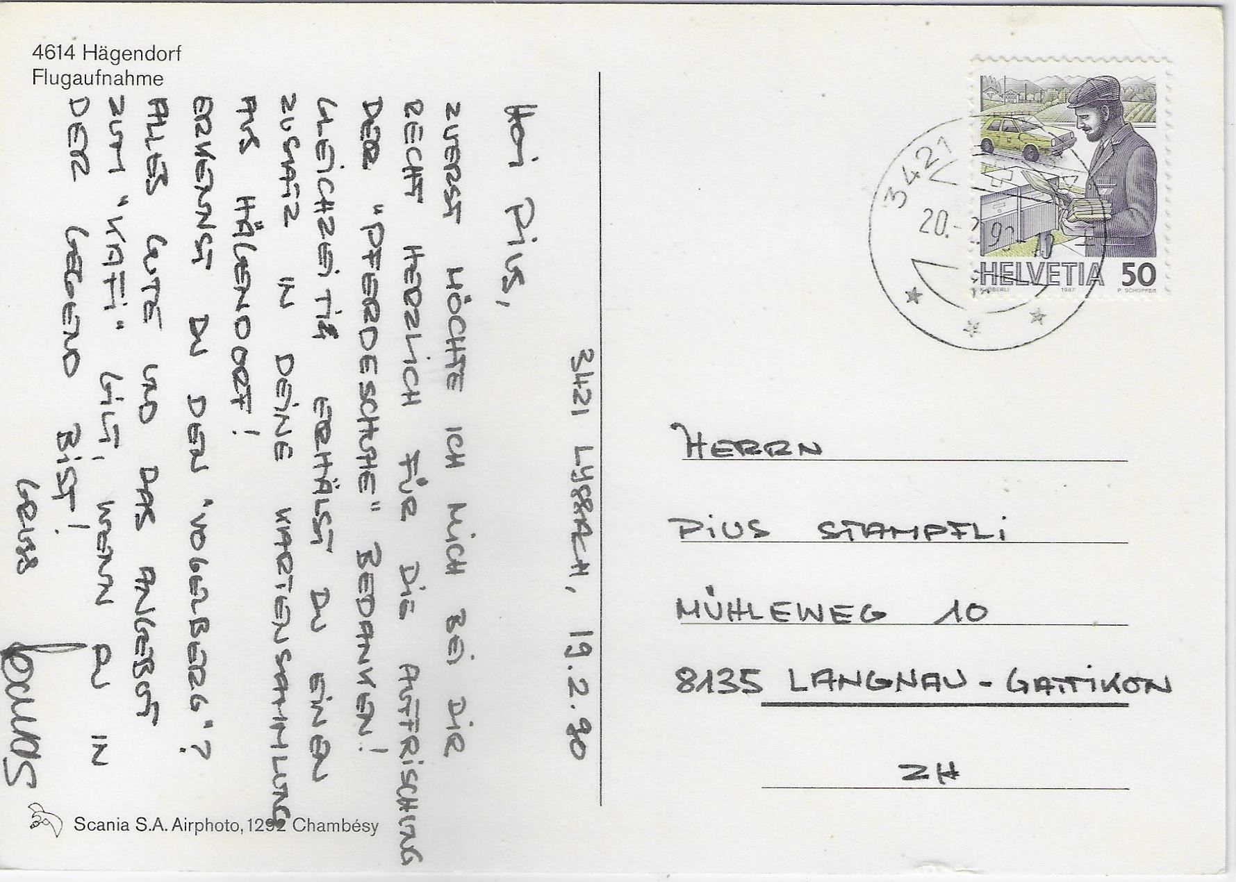 Cartoline postali: Flugaufnahme Hägendorf SO – Usato da Ettingen venduto da Kartenplanet 1