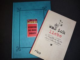 2x Ausfüllbücher: Verbrenn das Buch danach & Was ich liebe