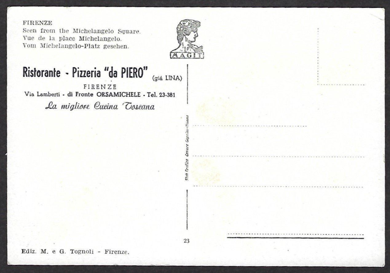 Cartoline postali: Firenze dal Piazzale Michelangelo – Usato da Luzern venduto da Einh0rn 1