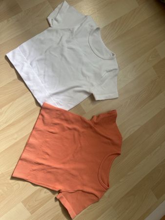 Brunex T-Shirts 2er-Set Weiss/Orange Grösse S/M NEU
